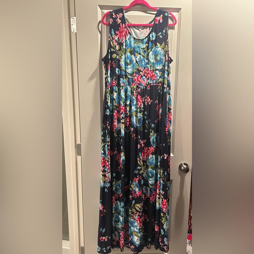 Hazel blues stroll around the park maxi